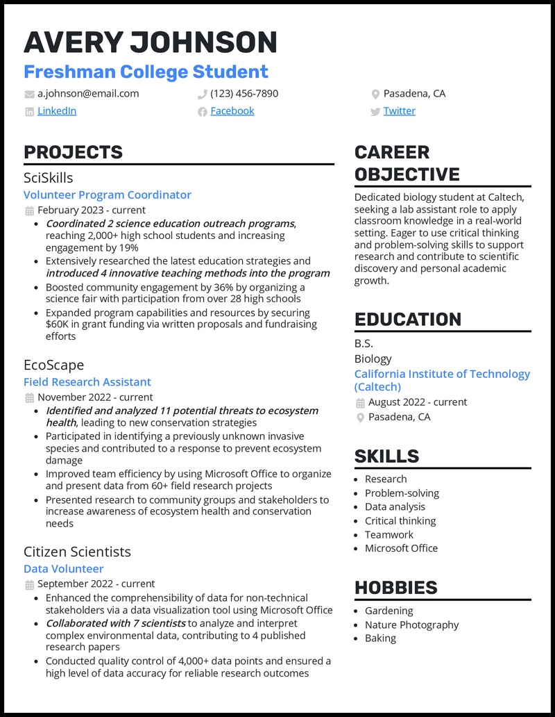 28 College Student Resume Examples Templates For 2025