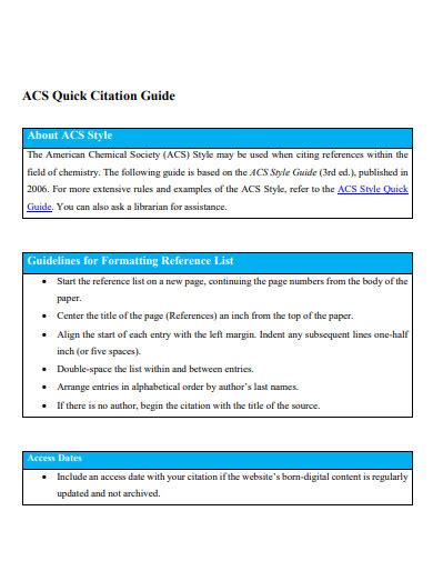 29 Acs Citation Examples To Download