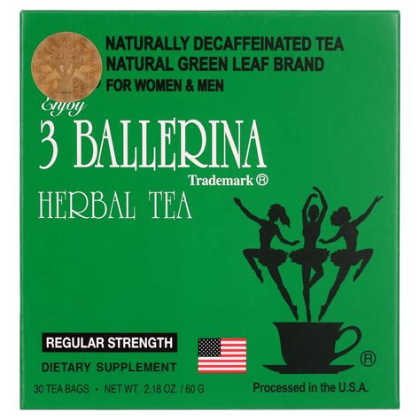 3 Ballerina Herbal Tea Men And Women Dieters Drink Regular Strength 30