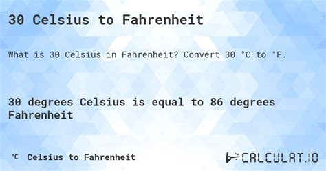 30 Celsius To Fahrenheit Calculatio 30 Celsius To Fahrenheit Calculatio