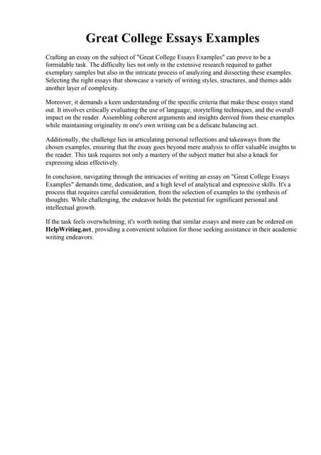 30 College Essay Examples Ms Word Pdf Examples
