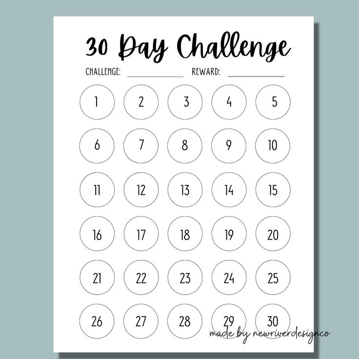 30 Day Challenge Tracker Template Letter A4 Planner Insert Etsy 30