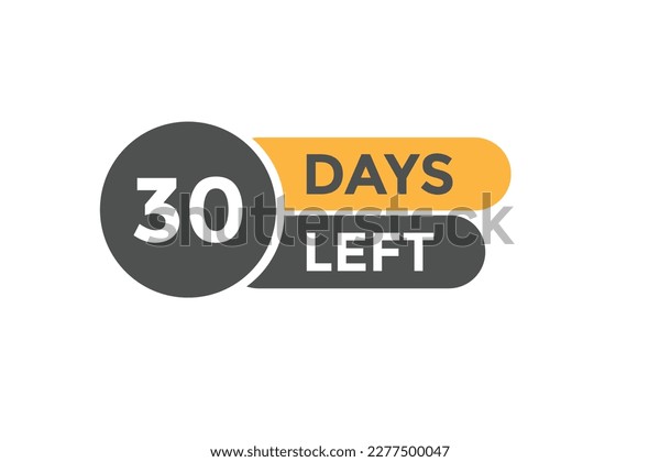 30 Days Left Countdown Template 30 Day Countdown Left Banner Label