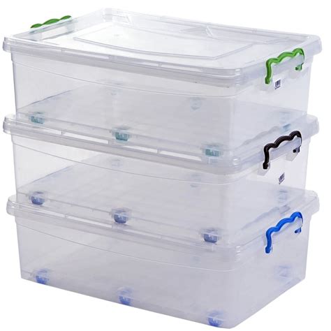 30Lt Clear Plastic Container With Wheels Householdplastic Co Za