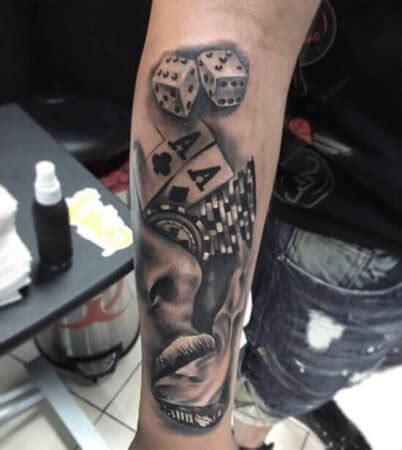 35 Awesome Dice Tattoo Designs With Cards Trending Tattoo