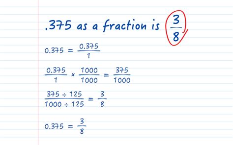 375 As A Fraction Worksheet
