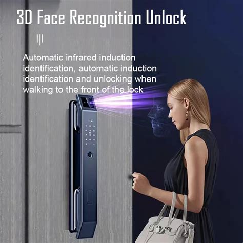 3D Face Recognition Unlock Digital Door Lock With Camera Finrprint