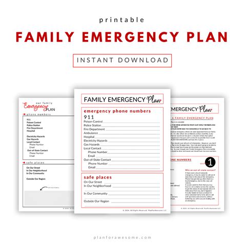 4 Printable Emergency Plan Templates Family Emergency Plan Emergency
