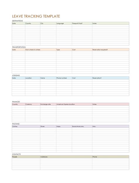 40 Useful Leave Trackers Excel Word Templatearchive