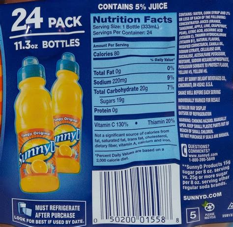 42 Sunny Delight Ingredients