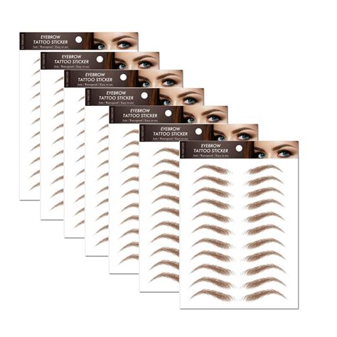 4D Hair Like Brown Eyebrow Tattoo Stickers 88 Pairs Waterproof