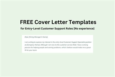 5 Cover Letter Templates For Entry Level Customer Support Roles No
