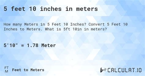 5 Feet 10 Inches In Meters Calculatio