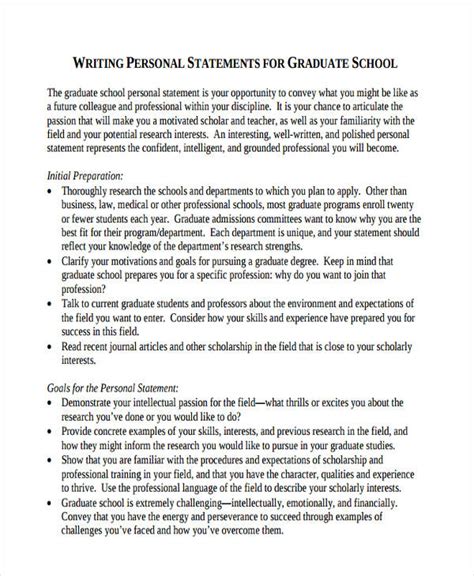 5 Graduate School Personal Statement Examples To Download