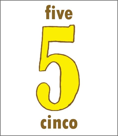 Spanish for 5 is Cinco