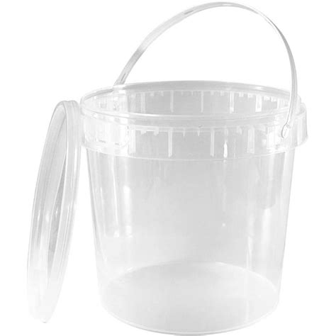 5 Pack 1 Gallon Clear Plastic Bucket With Lid Food Grade Bpa Free Ice Cream Tub Walmart Com