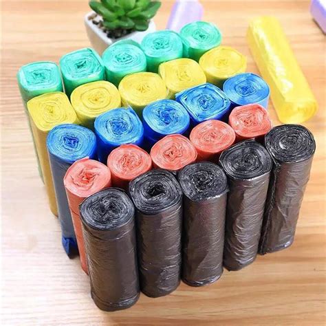 5 Rolls 50Pcs Household Flat Mouth Disposable Colored Thickened Trash 5 Rolls 50Pcs Household Flat Mouth Disposable Colored Thickened Trash