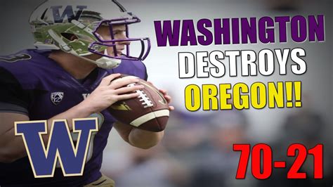 5 Washington Destroys Oregon 70 21 Uw Beats Oregon For First Time