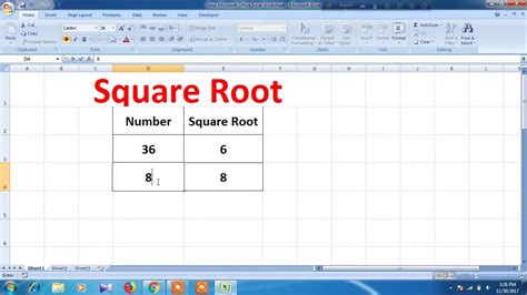 5 Ways To Calculate Square Root In Excel Youtube