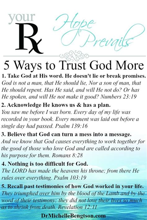 5 Ways To Trust God More Christian Inspirational Quote Bible Verses