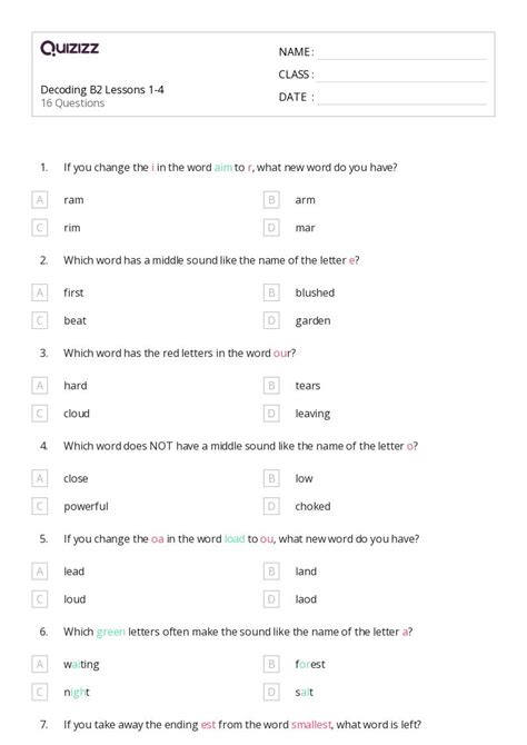 50 Decoding Words Worksheets For 8Th Class On Quizizz Free Amp Printable
