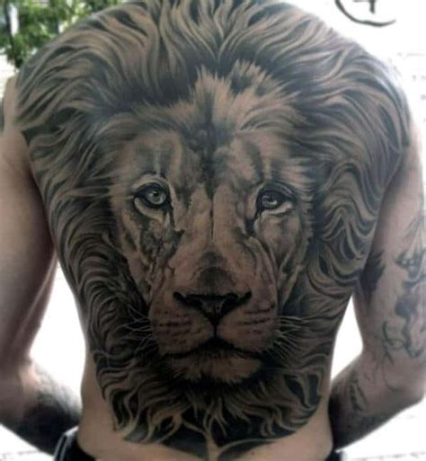 50 Lion Back Tattoo Designs For Men