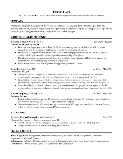 50 Manager Resume Examples For 2025 Resume Worded