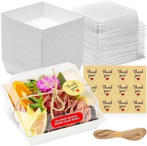 50 Pack 7X5 Charcuterie Boxes With Clear Lids To Go Paper Charcuterie 50 Pack 7X5 Charcuterie Boxes With Clear Lids To Go Paper Charcuterie
