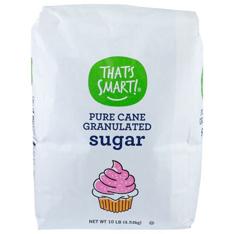 50 Pound Bag Of That S Smart Pure Cane Granulated Sugar 10 Pound Super 1 Foods Sugar Cane