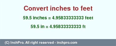 59 Inches In Ft Convert 59 Inches To Feet Inchpro Com