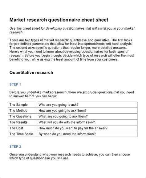 6 Marketing Research Questionnaire Examples To Download