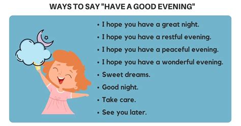 60 Alternative Ways To Say Have A Good Evening 7Esl