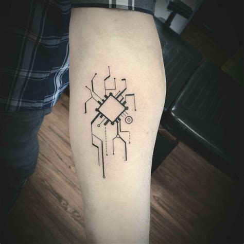 60 Cool Circuit Board Tattoo Designs For Men Geometric Tattoos Men