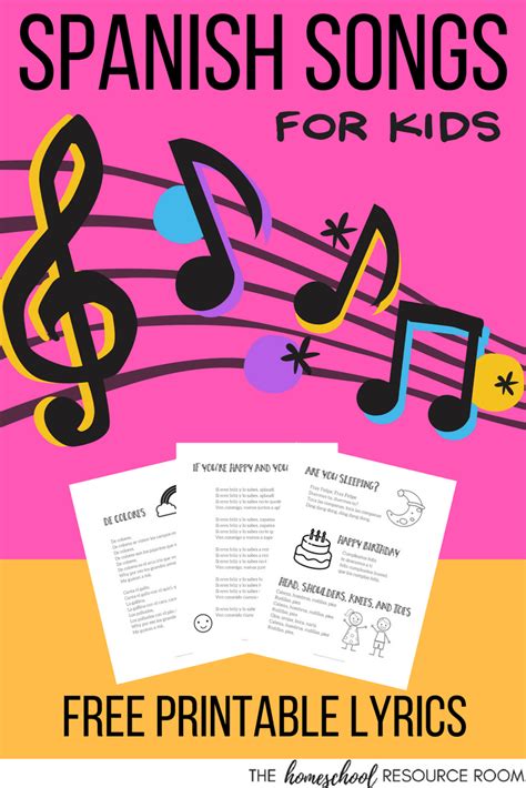 7 Easy Spanish Songs To Sing Lyrics Videos Plus A Free Printable