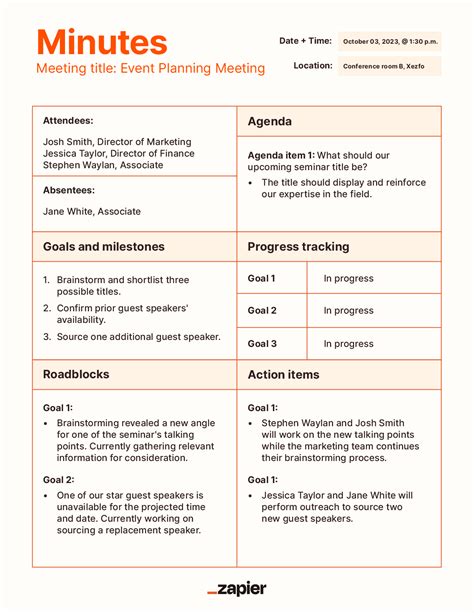 7 Meeting Minutes Templates For More Productive Meetings Zapier