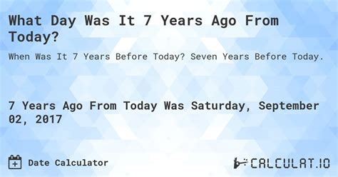 7 Years Ago Today Memories