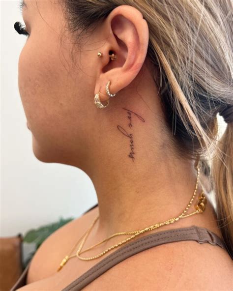 70 Coolest Word Neck Tattoos For Female 2025 Updated