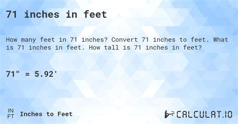 5 Ways to 71 Inches to Feet