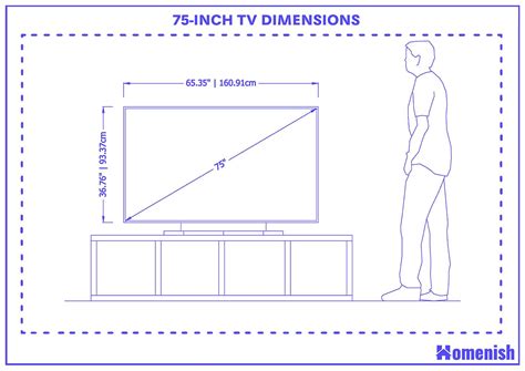 75 Inch Tv Dimensions And Guidelines With 3 Drawings