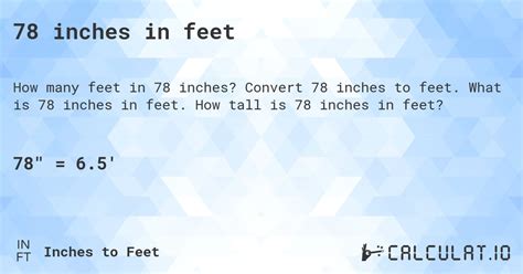 78 Inches In Feet Calculatio