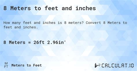 8 Meters To Feet And Inches Calculatio