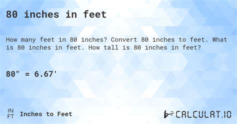 80 Inches In Feet What Is 80 Inches To Feet