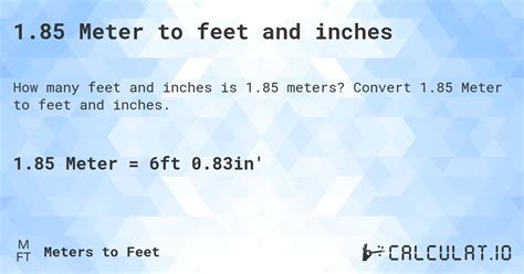 85 Meters in Feet and Inches Conversion