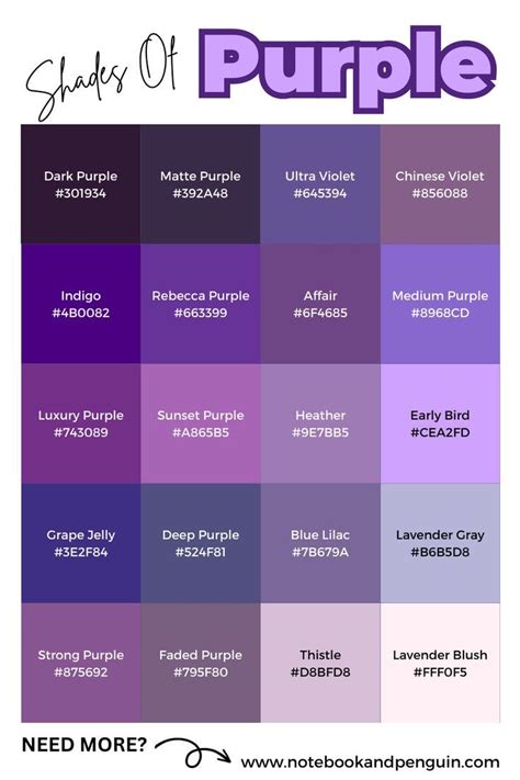 95 Perfect Shades Of Purple With Hex Codes