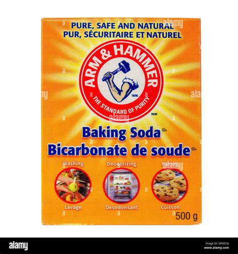 A Box Of Brand Name Arm Amp Hammer Baking Soda Stock Photo Alamy