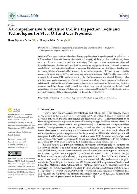 A Comprehensive Analysis Of In Line Inspection Tools And Technologies For Steel Oil And Gas Pipelines A Comprehensive Analysis Of In Line Inspection Tools And Technologies For Steel Oil And Gas Pipelines