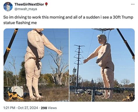 A Giant Nude Statue Of Trump Appeared In The Usa Video