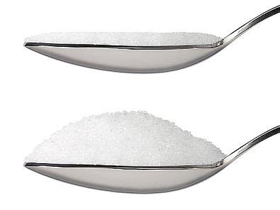 A Normal Teaspoon Of Sugar Vs A Heaped Teaspoon Of Sugar