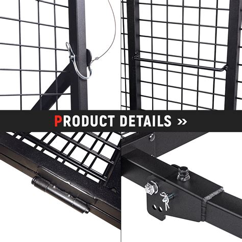 Aa Products Hitch Mount Steel Cargo Carrier Basket With 49 Folding Wheelchair Ramp Fits 2 Trailer Mounted Hitches Hcc 02 Aa Products Inc