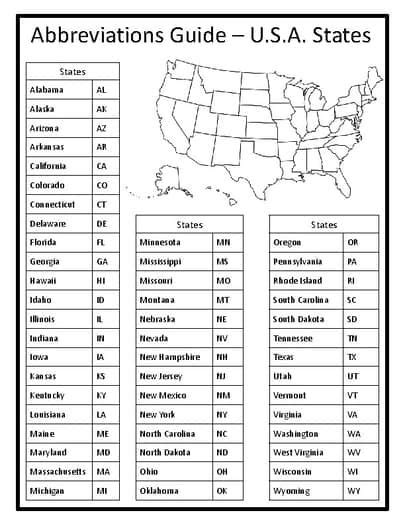 Abbreviations Guide Abbreviations List Abbreviations Handout